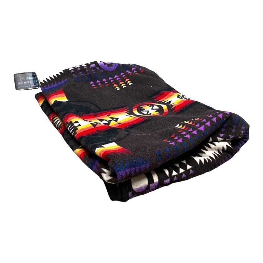 Sacred Thread Southwestern Tribal Aztec Fleece Throw Blanket 55x77 Couch Chair
